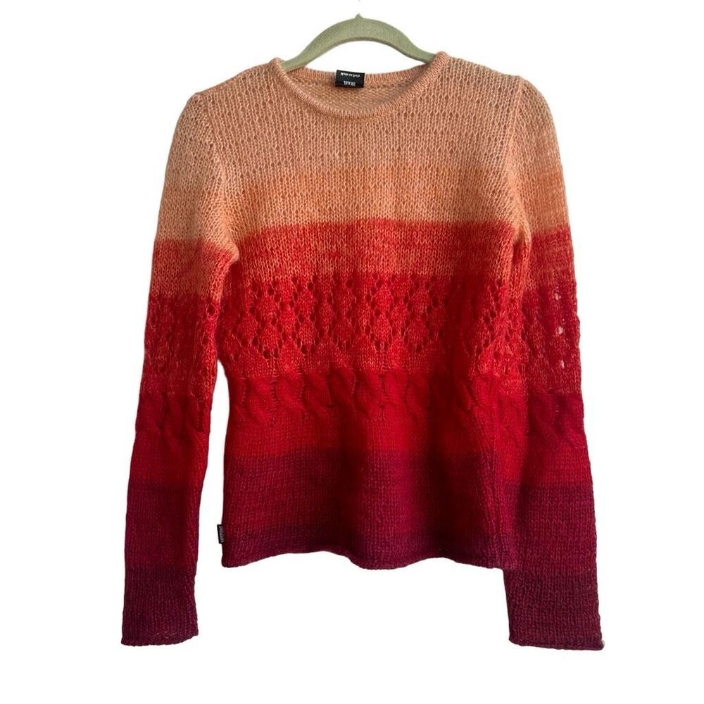 Moschino Monhair Ombre Long Sleeve Knit Fuzzy Sweater Size XS? Y2K Sustainable